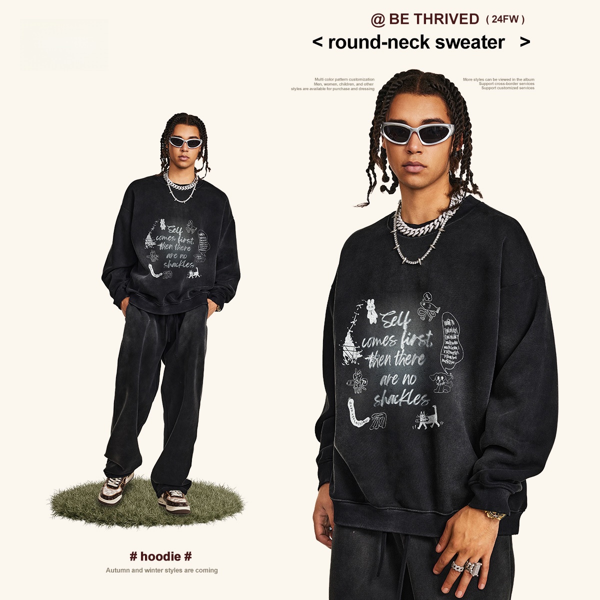 Felpa Oversize da Uomo con Col - Streetwear Brand With K recensione e prezzo